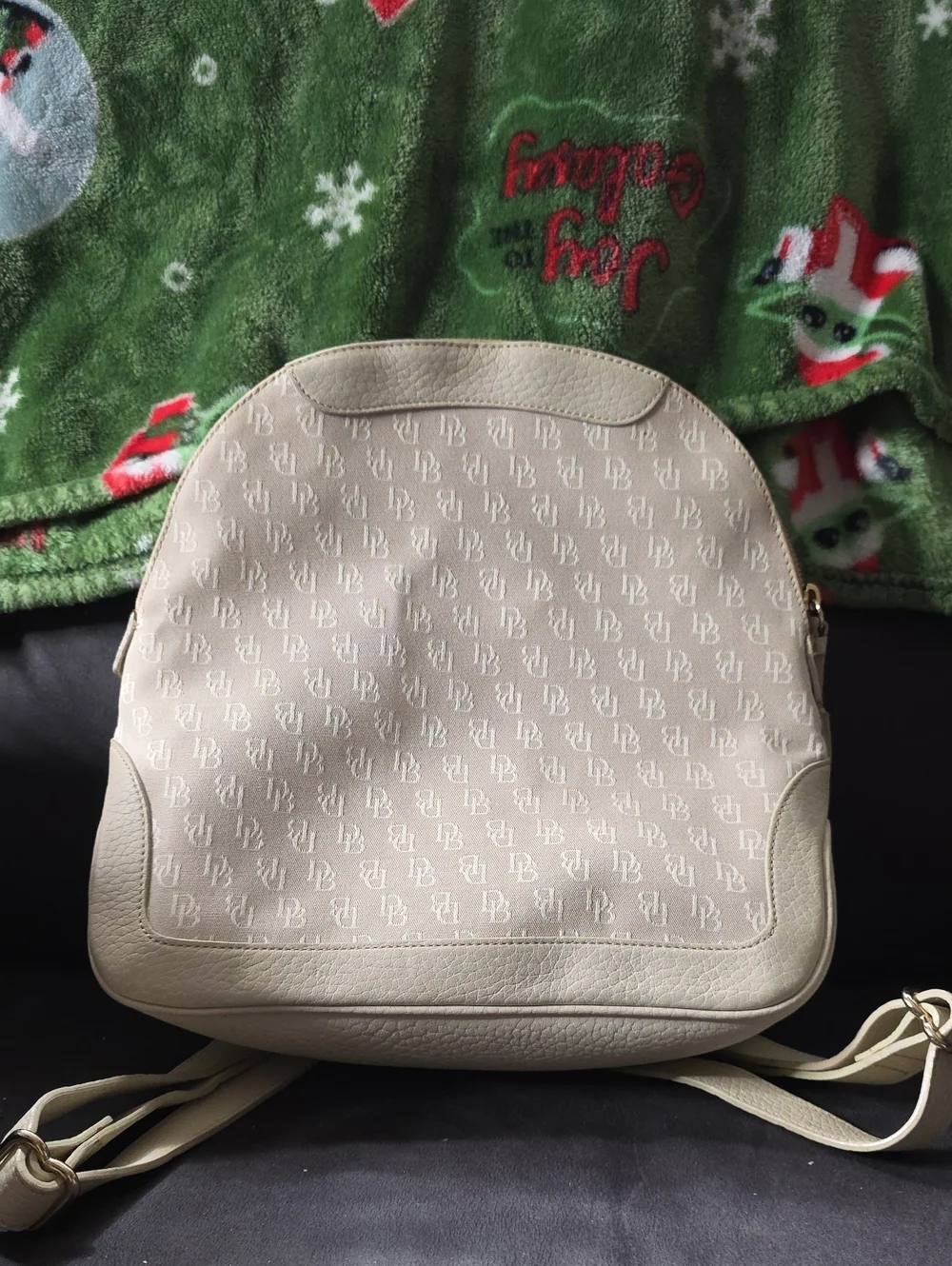 Cream Logo-Print Women's Crossbody Bag